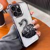 Applicable To Apple 16 Rhinestone Swan Holder Mobile Case Four-corner Anti-fall IPhone15 ProMax Advanced Protection Case