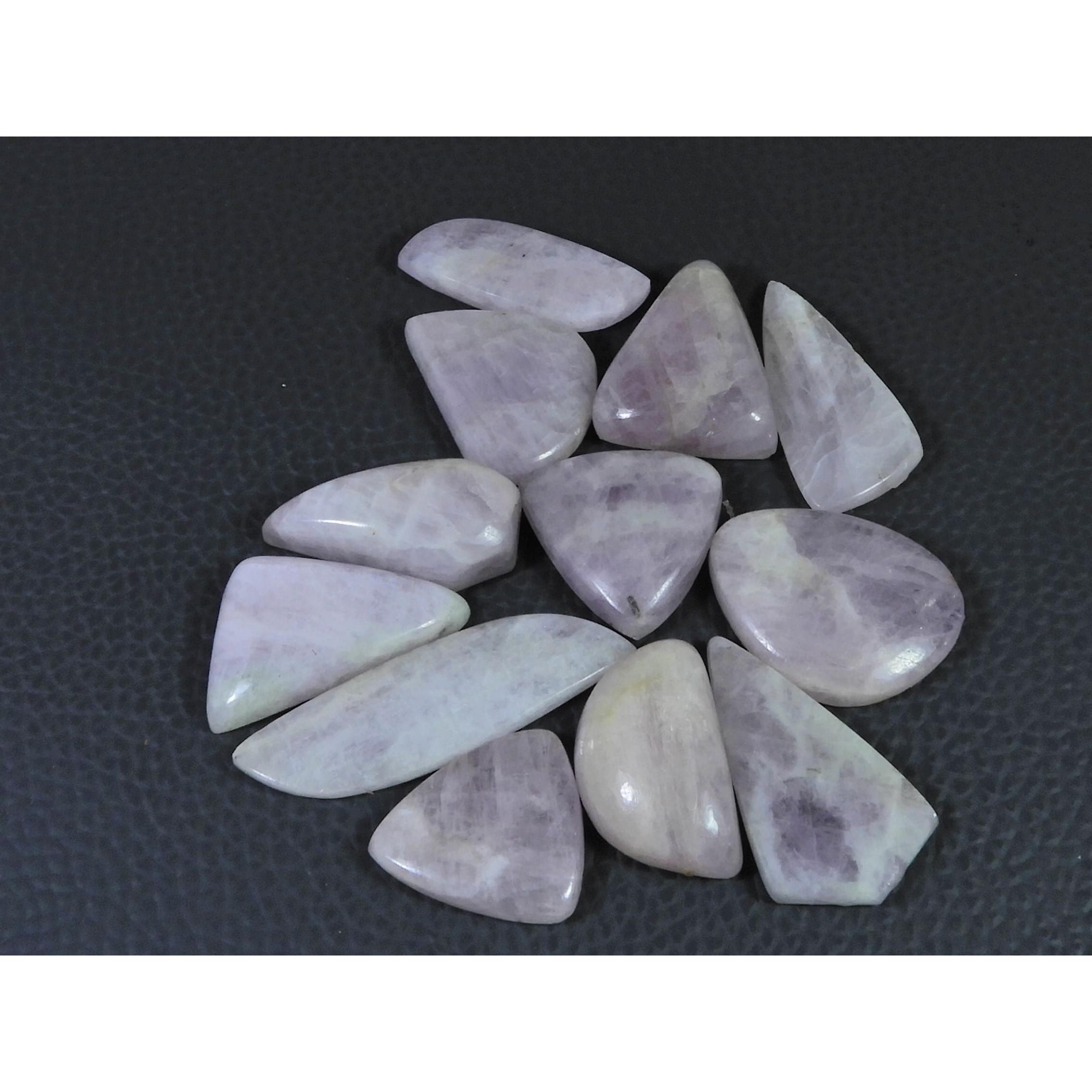 225Cts. Natural Pink Kunzite Fancy Cabochon Loose Gemstone 12Pcs Lot 19-25MM C-1171