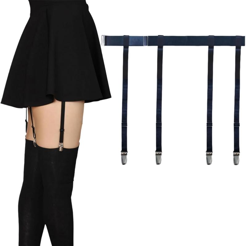 Garter Belts for Women,Elastic Thigh Garter Belt for Thigh High Stockings with Metal Clips