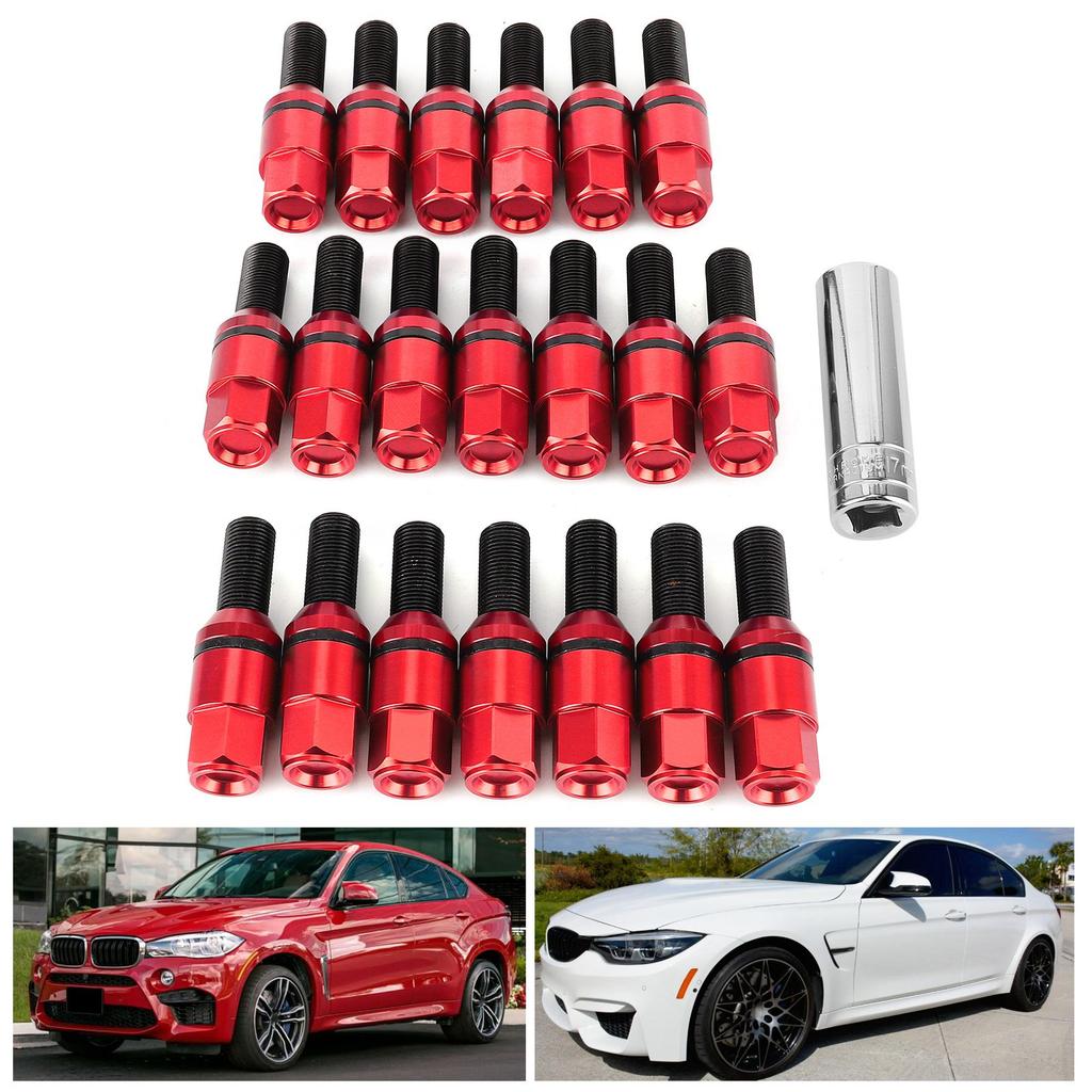 20Pcs Lug Bolts Stud Tuner Style Wheel Screw Nuts M14x1.25 Thread Fit for M3 F80 M2 F22 F23