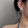 Silver Color Bowknot Drop Earrings for Women Girls Korean Hollow Bow Ear Studs