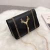 Stylish and elegant, easy to fit, shoulder women's bag, bag, deer head fringed decorative chain, magnetic buckle crossbody