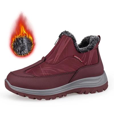 Women's Fleece Lined Snow Boots Winter Warm Waterproof Slip On Ankle Boots Thermal Outdoor Short Boots Chaussure Femme Mujer