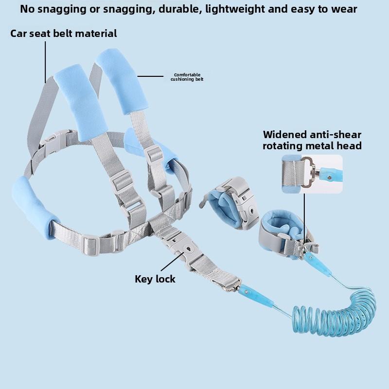 2in1 Infants And Children's Loss Prevention Belt Traction Rope Baby Loss Prevention Bracelet 1.5mSpring Rope Walking Baby Safety