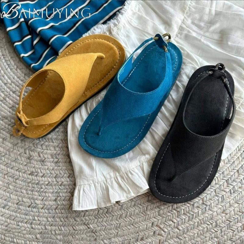 New Women Clip Toe Sandals Casual Summer Shoes Flats Slippers 2025 Trend Slingback Beach Shoes Flip Flops Woman Zapatos