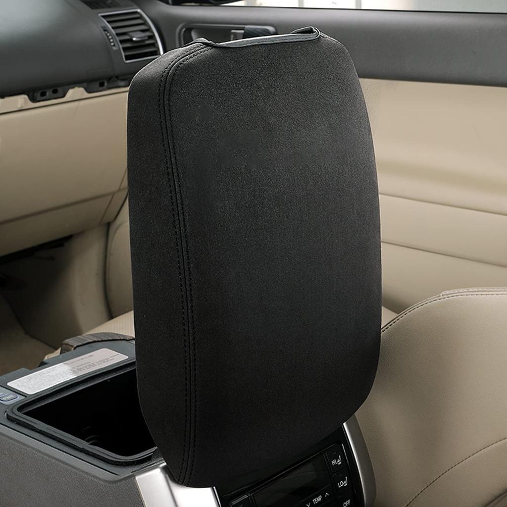 Fucaten Armrest Center Console Console Box for Toyota Land Cruiser Prado 150 Series 2009 Cover, Dress-Up Cover, (September Onwards) (Black (Suede-like