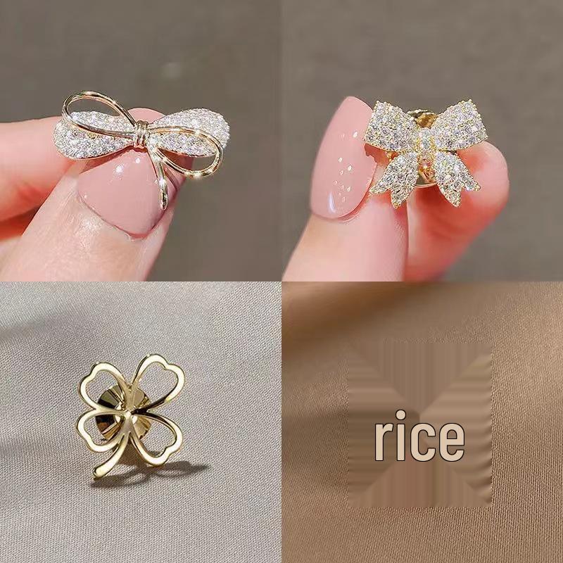 Elegant Anti-Exposure Bow Brooch Button for Shirts