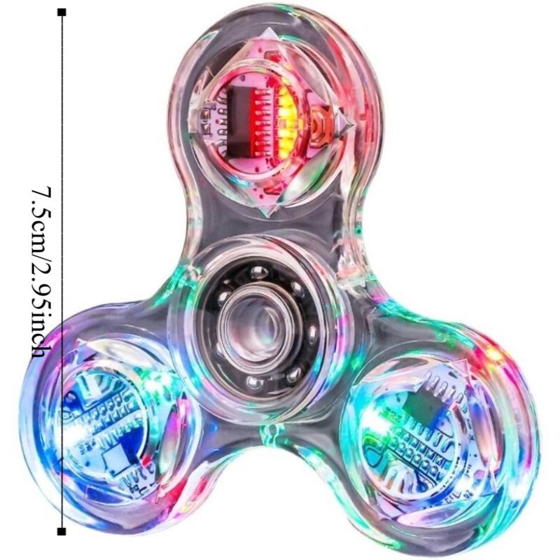 LED Licht Leuchtendes Fingerspitz-Gyroskop Kristall Elektrisches Fingerspitz-Spielzeug Leuchtender Handspinner Büro