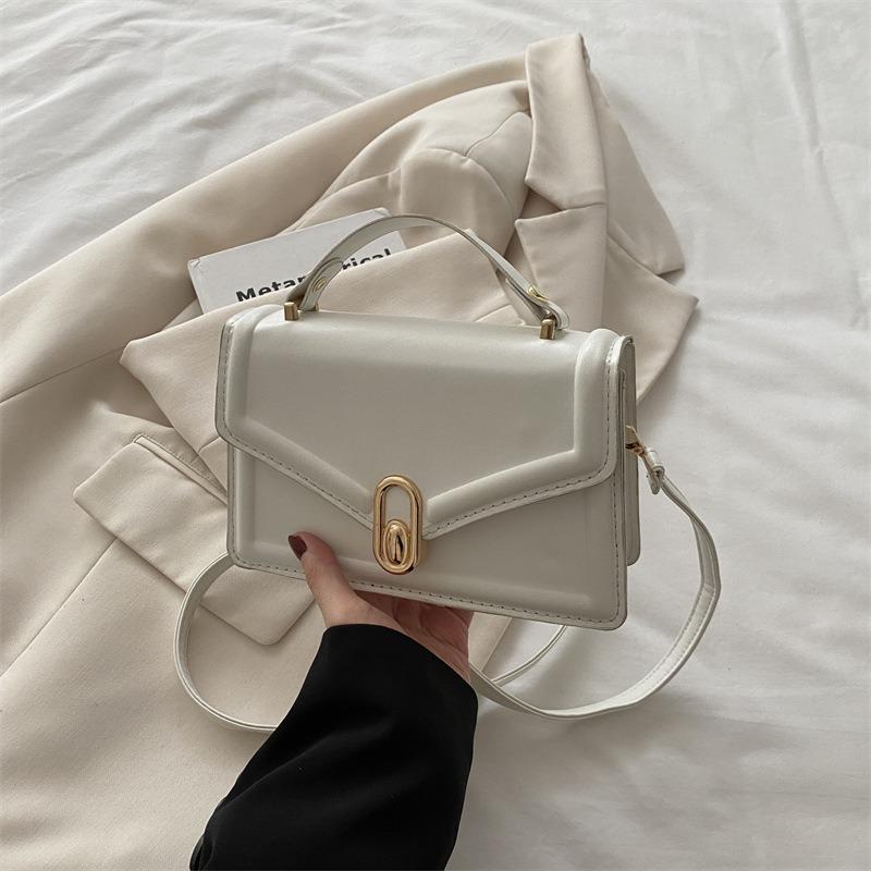 Winter new fashionable versatile solid color shoulder small square bag texture shoulder messenger bag simple