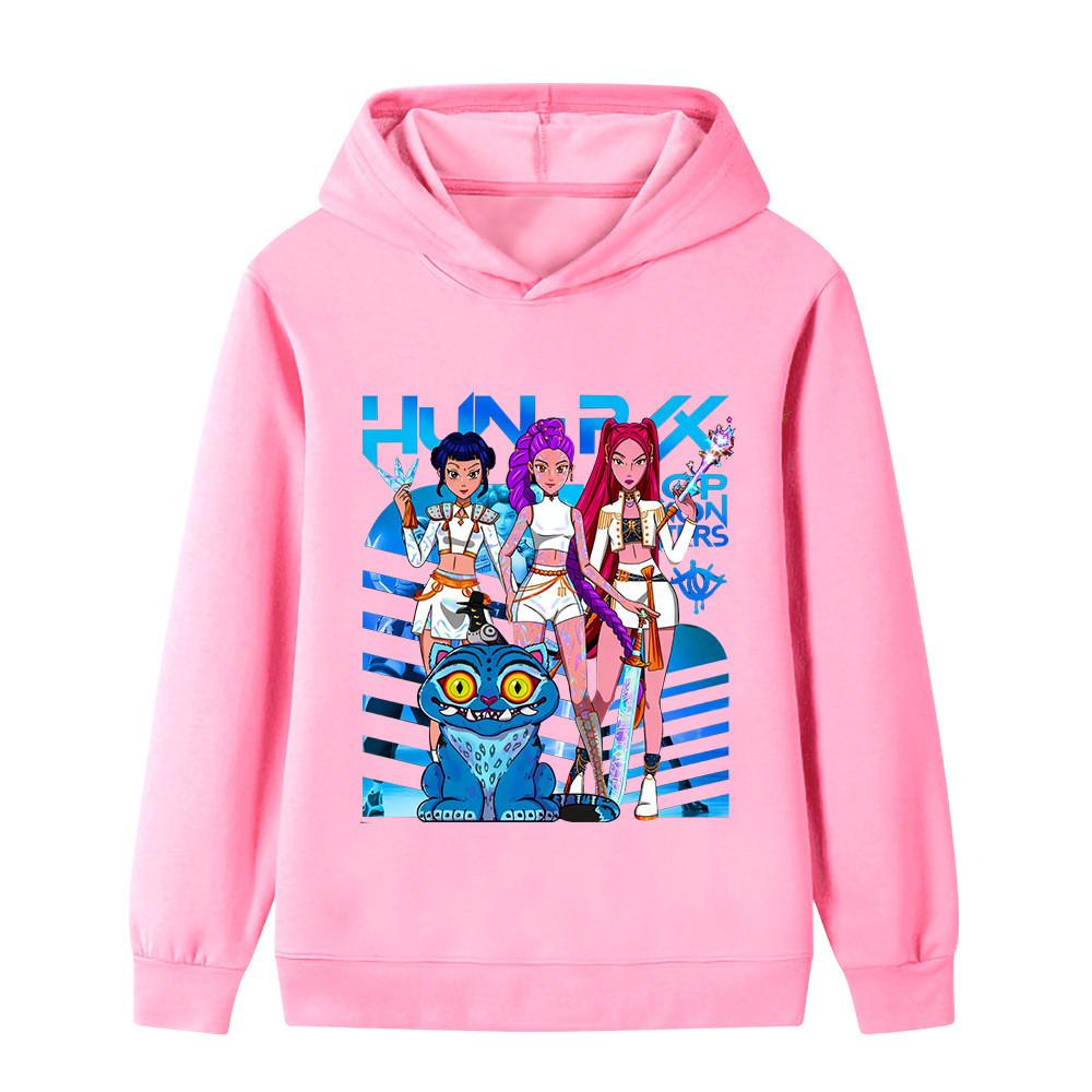 B1231 Kids Boys Girls Kpop Rumi Zoey Mira Print Long Sleeves Hoodie