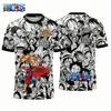 One Piece's Monkey D. Luffy graphic T-shirt Japanese anime football jersey Sports Dry Quickly Men's T-Shirt Kid's Clothing Tee