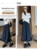 2025 Autumn/Winter High-Waisted Knit Pleated A-Line Skirt: Korean Style, Versatile, Casual, and Elegant.