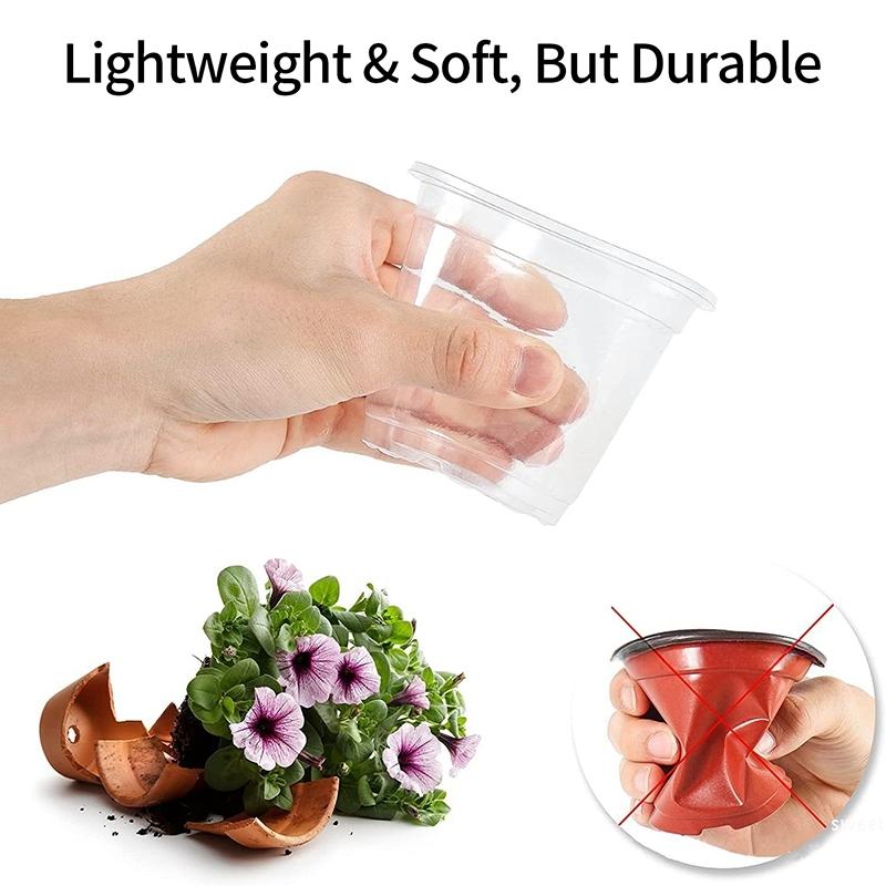 Transparent 10/30Pcs Flowerpot Thickened Plant Nursery Pot Seedling Cup Gardening Transplantation Potted Flower Pot Planters