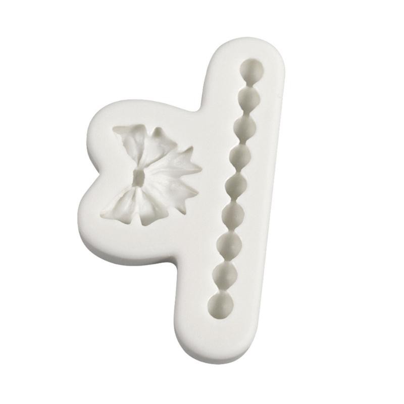 Silicone Chocolate Moulds Fondant Mold Bowknot Pearl Necklace Shape Silicone Material Household Baking Mould Baking Tool