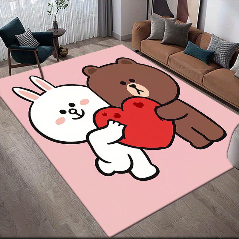 

Brown & Cony Love Square Area Rug, Non-Slip Floor Mat for Bedroom, Perfect Gift for LINE FRIENDS Fans 60x90cm