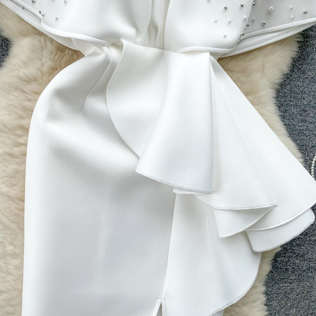 Luxus V-Ausschnitt Elegante Designerkleider Pailletten Party Abendkleid Frauen Bodycon Y2k Midi Perlen