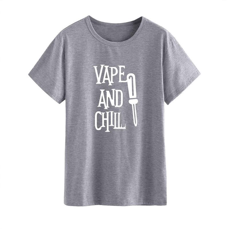 

Summer Versatile Letter T-shirt Fashionable Printed Pure Cotton Loose Round Neck T-shirts S чёрный