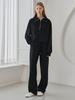 NOUVE Collar Zip Up T-Shirts Set Up - Black