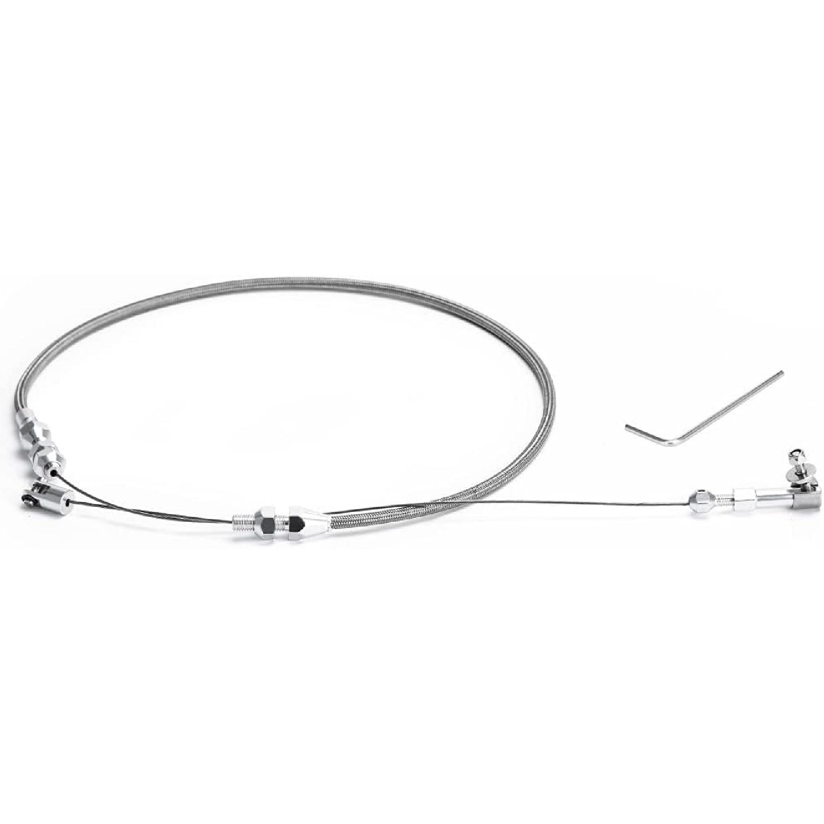 24  Univeral Throttle Cable Kit Stainless Steel Braided Adjustable Automotive Accelerator Cable Covering Locking Kit
