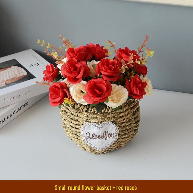 Handcrafted Willow Wicker Flower Basket for Dried Arrangements and Succulents