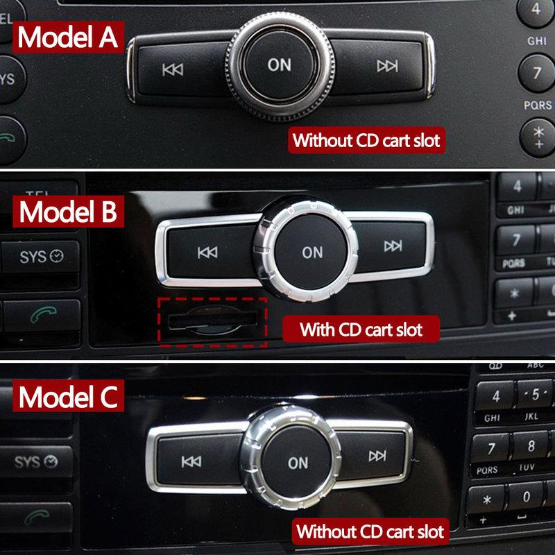Car Console Radio CD Player Control Switch Knob ON Button Cover Replacement For Benz A C E GLK GLA ML GL CLS W176 W246 W156 W204