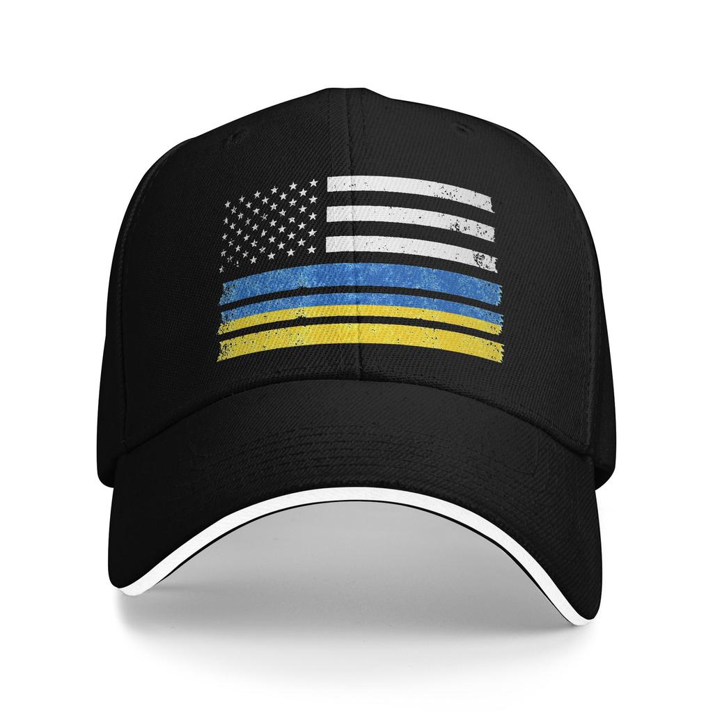 Unisex Ukrainian American Flag USA Ukraine Outdoor Hat Spring Adjustable Cap Casual Baseball Cap Hip Hop Sunscreen Sunshade