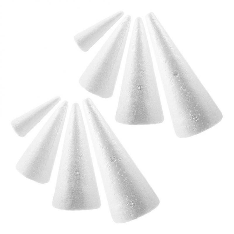 Schaumstoffkegel Weiße Schaumstoffkegel für Bastelarbeiten 8 Stück Dekorative Verwendung