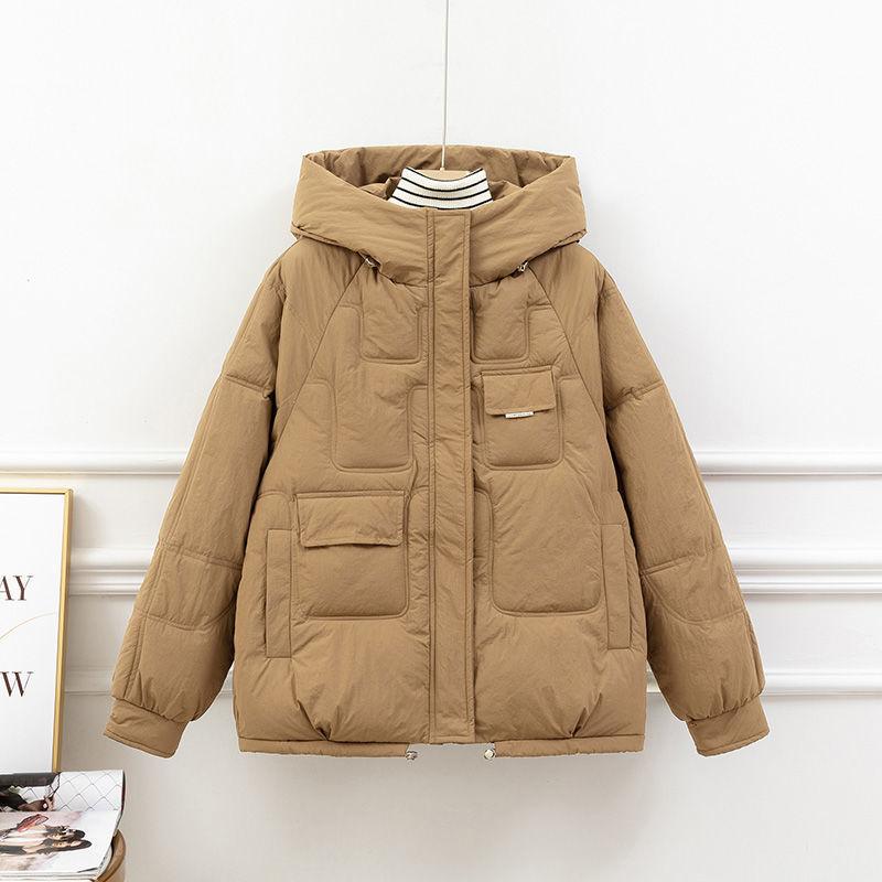 Blaue Baumwoll-Steppjacke Damen neue Mode Brotjacke Herbst und Winter warme Jacke verdickte Baumwoll-Steppjacke Trend