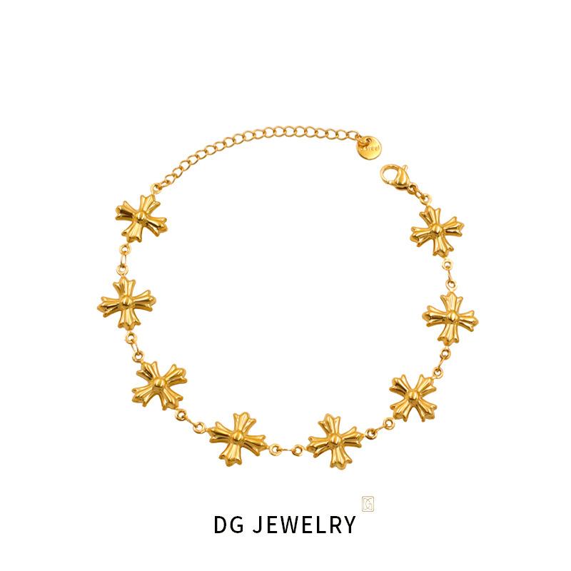 Римский Византийский Ретро Нержавеющая Сталь Ювелирные Изделия Крест Нишевая Индивидуальность Короткое Ожерелье Цепочка на Ключицы