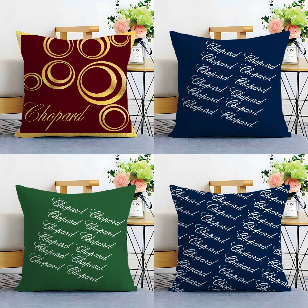 Brand C-Chopard Jewelry Pillow Case Plush Fabric Soft Double Sided Print Home Sofa High Quality Cushion Cover Throw