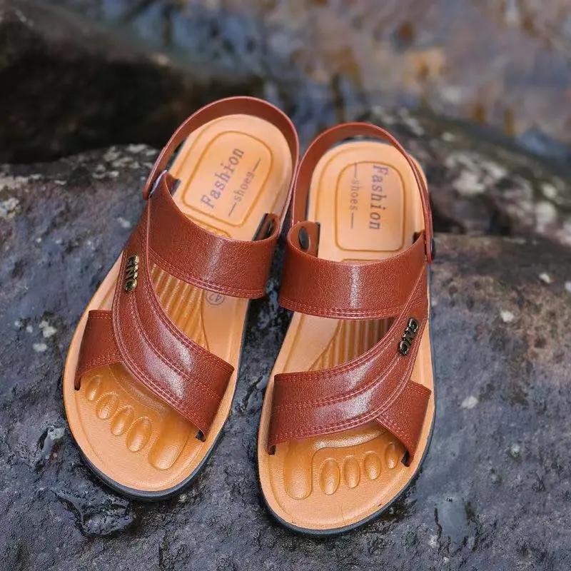 Summer Men's Sandals Non-slip Waterproof Beach Shoes Soft Bottom Wear-resistant Slippers Outside Wear Sandals Bath Slippers Flip Flops