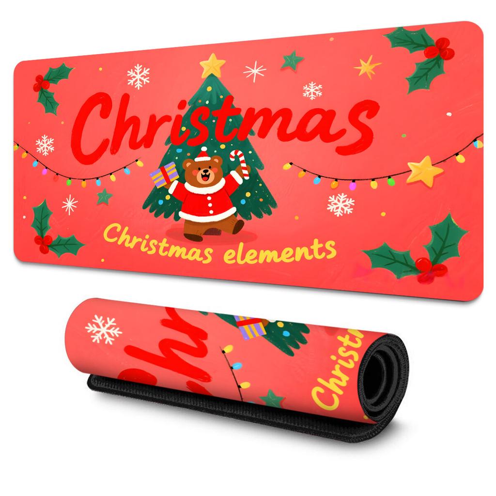 Large Christmas Themed Mouse Pad SnowflakeTreeSantaStar NonSlip Rubber Base for LaptopDesktop HomeOffice Ideal Gift
