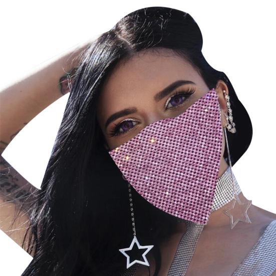 Frauen Sexy Reticulated Strass Gesicht Mund Abdeckung Nacht Club Party Schleier Yashmak