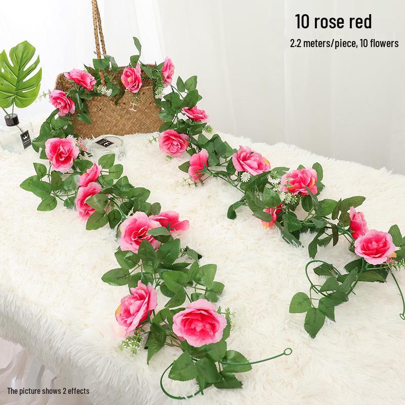 Künstliche Kirschblütenranke - Seidenblume mit 45 Rosenknospen zur Decken- oder Wandhängedekoration