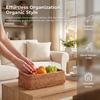 Rattan Wicker Storage Basket Rectangular Snack Toy Storage Basket  Living Room