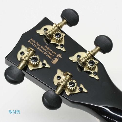 MAHALO Ukulele Tuners, Set of 4, UMH100G, GD/BK