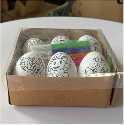 Children's Gift Foam Handmade Gift Cartoon Little Rabbit Eggs 6 Pcs Handdrawn Eggs For Easter Decorations Preschool Crafts