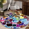 Blox Fruits Characters Round Carpet Chair Cushion Round Entryway Rug, Soft Round Rugs for Living Room, Bedroom, Circle Carpet Decor Gifts