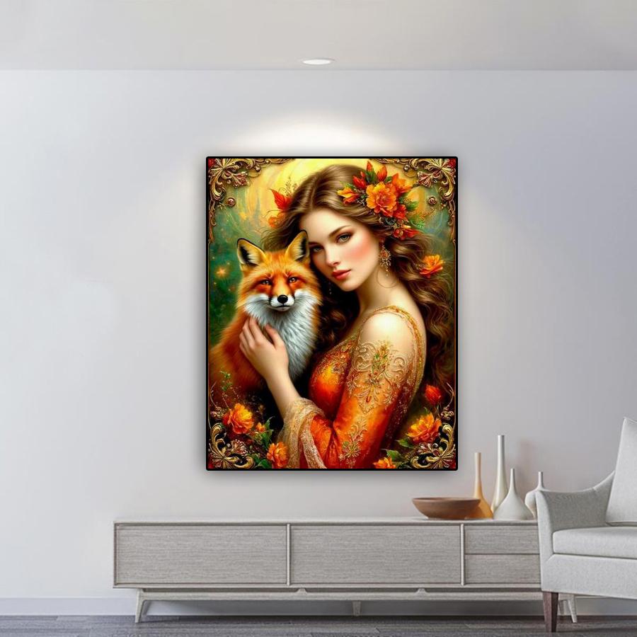 Diamond Painting New Collection Woman and Foxes Diy Full Rhinestone Embroidery Animals Flowers Mosaic Cross Stitch Kits Wall Decor