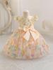 Girls' Puff Tulle Princess Dress with Bowknot for Birthdays & Events