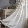 Fabric Daddy Blackout Crochet Curtains - Soundproof, Magic Tape for Bedroom, Kitchen & Living Room Bay Windows