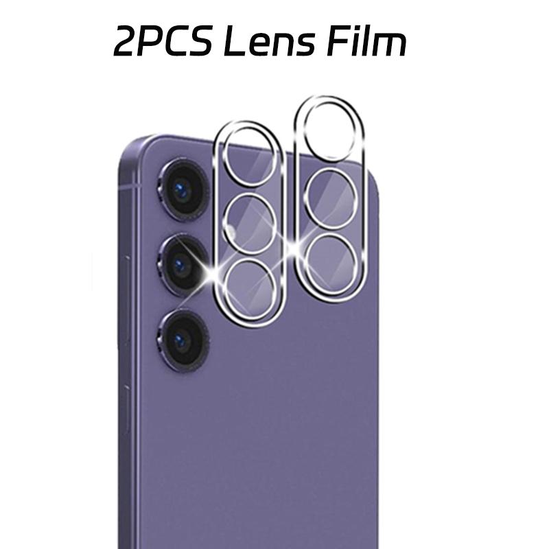 6-in-1 Glass For Samsung Galaxy S24 Ultra HD Anti-Scratch Tempered Glass Screen Protector Camera Lens S24 Plus Phone Front Film