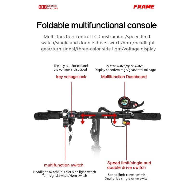BOYUEDA Q7Pro Escooter 3200W Dual Motor 52V19AH Battery Dual Drive 10 Inch Adult E-Scooter Silent Tire Foldable Electric Scooter