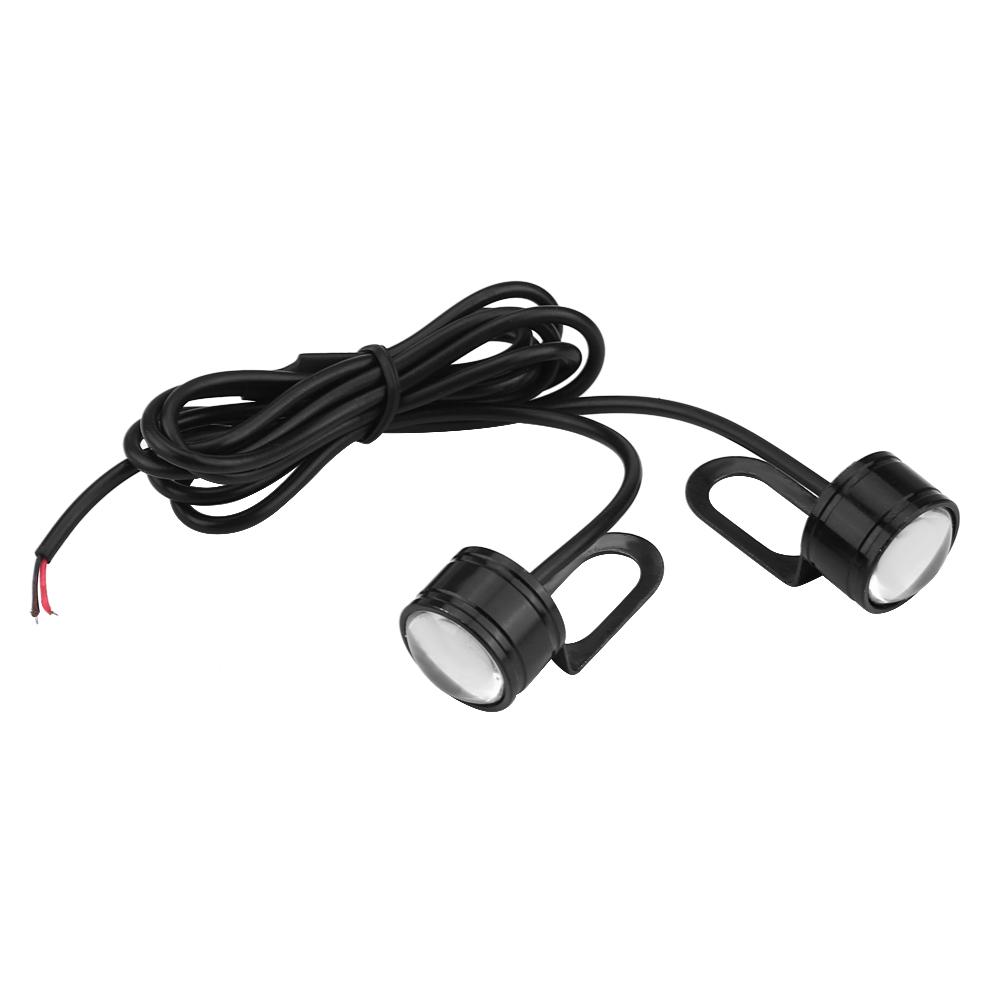2pcs Universal LED Motorcycle Handlebar Rear Mirror Light DRL Driving Fog Lamp White