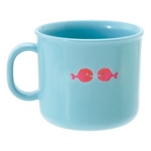 Gakken Staful Gomi Taro's "The Goldfish That Ran Away" Antibacterial Plastic Cup for Children, Light Blue, Made in Japan, K06029