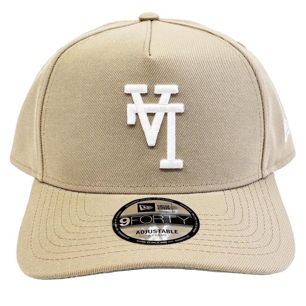 New Era 9FORTY LA Logo Shohei Los Angeles Dodgers Upside Down Upside Down LA Beige Cap, Ohtani's Logo, Blue, Camel, [Used]