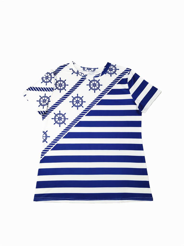Women's short-sleeved printed T-shirt, digital printing, comfortable fabric
