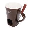Chocolate Melting Cup Ceramic Chocolate Fondue Mug with Fork for Ice Cream Cheese  