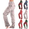 Women's Christmas Print Plush Pants Cozy Casual Pajama Bottoms for Holiday