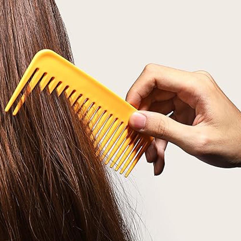 1PCS Hair Rectangular Plastic Wide Tooth Comb Handle Massage Comb Thick Long Hair For Home Use Detangling Hair Care Styling Tool